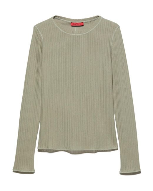 MAX&Co. Green Ribbed Knit T-Shirt