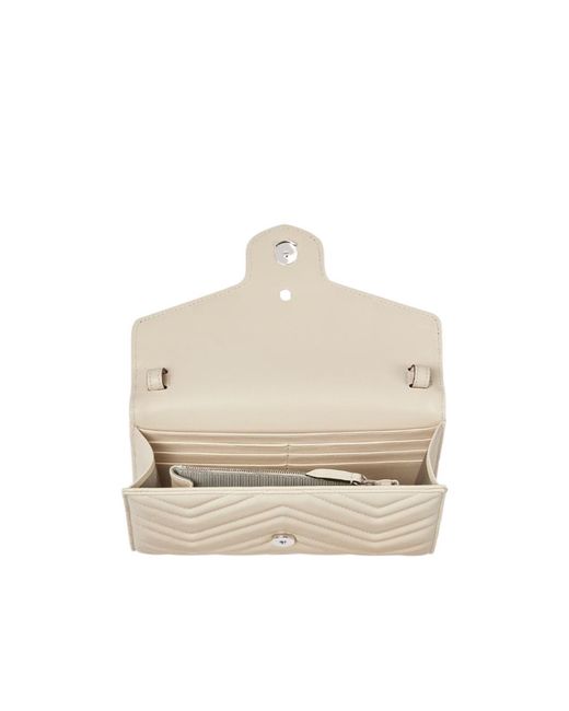 Gucci White Gg Marmont Wallet On Chain