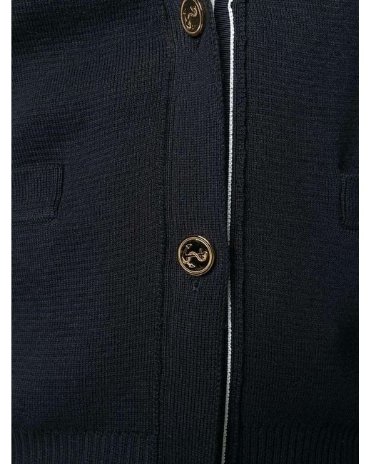 Thom Browne Black 4-Bar Stripe Knitted Cardigan