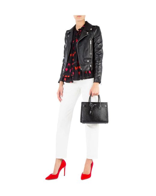 Saint Laurent Black Classic Leather Biker Jacket