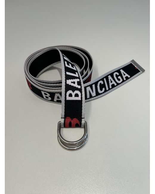 Balenciaga White D Ring Logo Detailed Belt for men