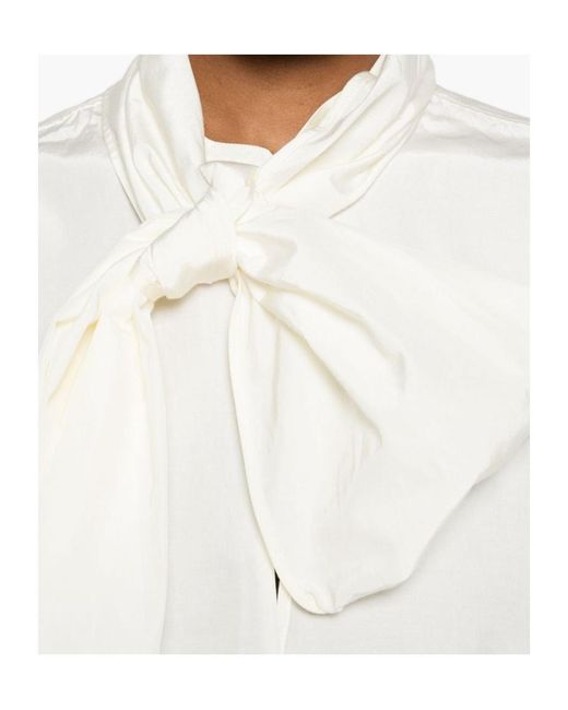 Forte_forte White Detachable Bow Shirt