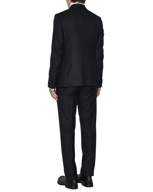 Zegna Black Single-Breasted Two-Piece Tailored Suit for men