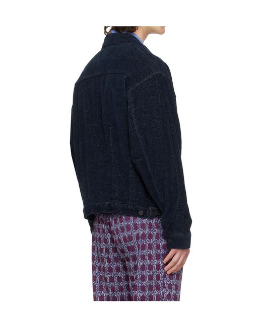 Needles Blue Darts Bottom Collared Casual Jacket for men