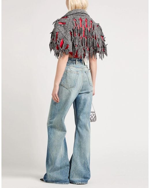 Maison Margiela Red Wool Color-Blocked Shawl