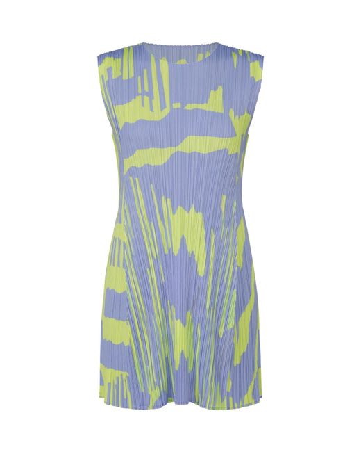 Pleats Please Issey Miyake Blue Refraction Mini Dress