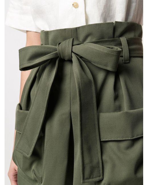 RED Valentino Green Belted Gabardine Shorts