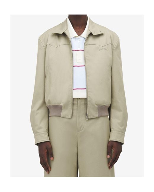 McQueen Natural Cotton Cropped Harrington Jacket for men