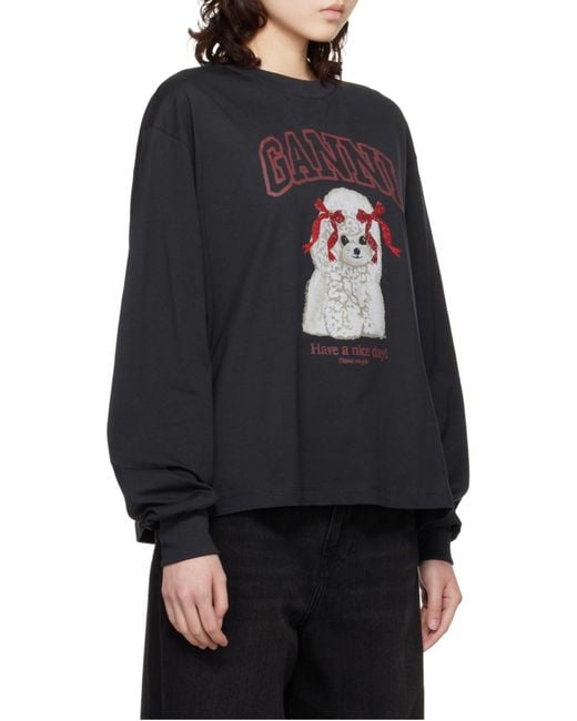 Ganni Blue Poodle Long-Sleeved Sweatshirt