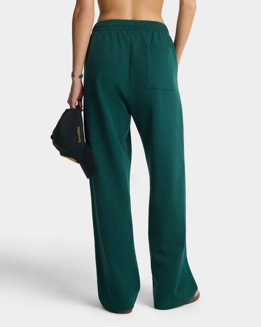 Sporty & Rich Green Ny Crest Embroidered Wide Sweatpant