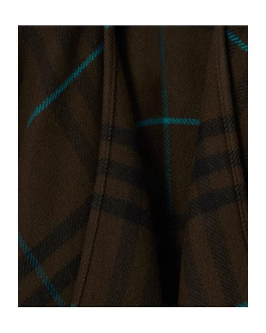 Burberry Black Checked Fringed Cape