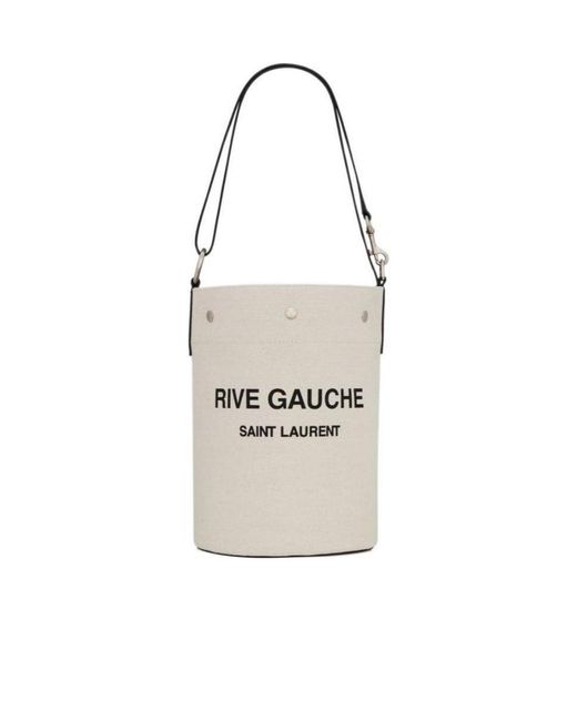 Saint Laurent White Rive Gauche Bucket Bag