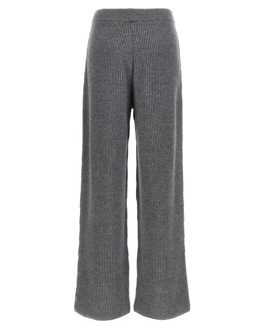 Sportmax Gray Ribbed Sella Pants