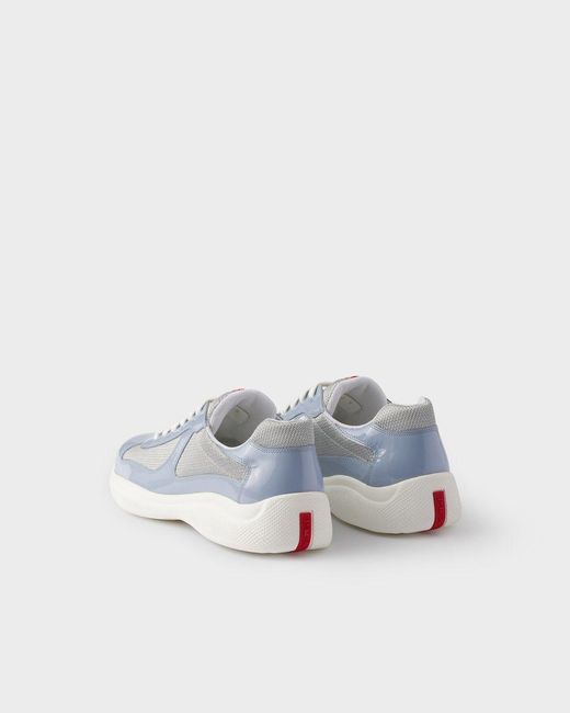 Prada Linea Rossa Blue Patent Leather And Technical Fabric Prada America's Cup Sneakers for men