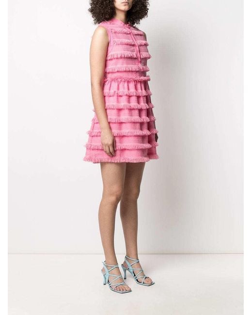 Moschino Pink Laminated Sleeveless Medium Length Dress