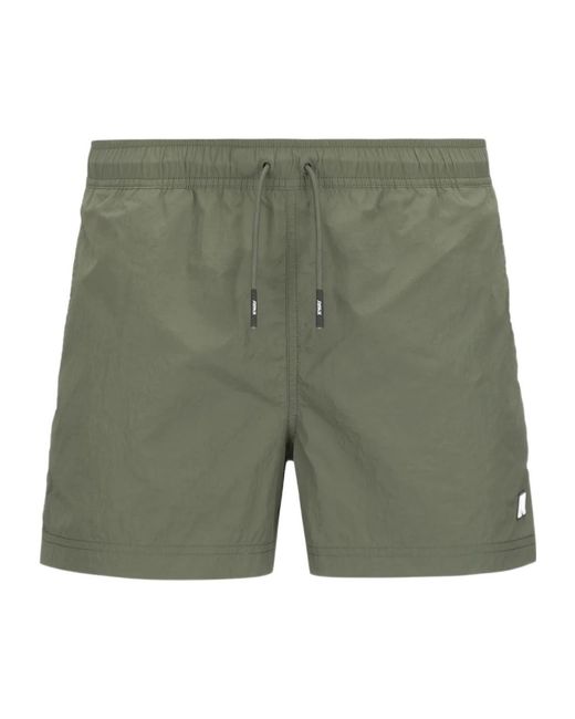 K-Way Green Drawstring Waist Swim Shorts for men