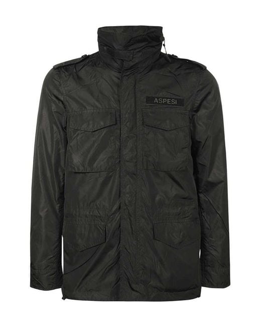 Aspesi Black Long-Sleeved Casual Jacket for men
