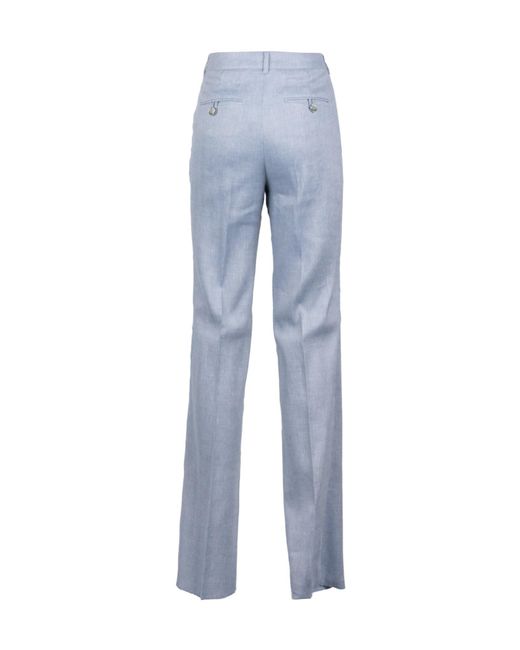 Marella Blue Casual Pants With Belt Loops