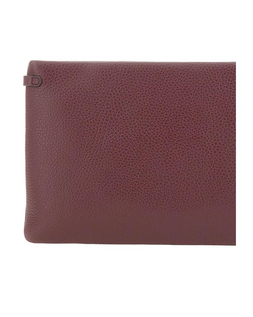 Gianni Chiarini Purple Hermy Hammered Leather Clutch Bag