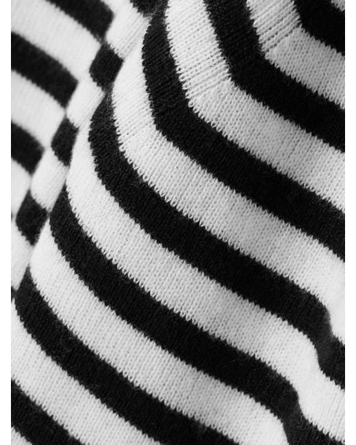 Lisa Yang Black Vivian Striped Ribbed Cotton And Cashmere-Blend Top
