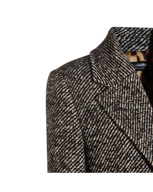 Dolce & Gabbana Gray Straight Hem Coat
