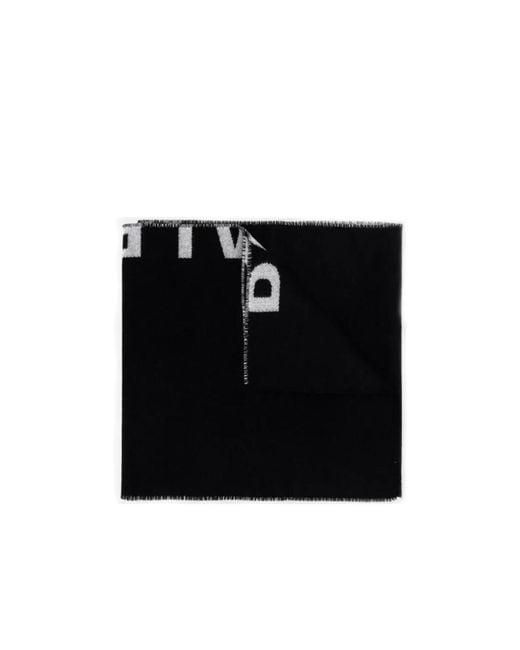 Balenciaga Black Logo Pattern Scarf for men