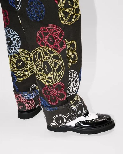 KENZO Blue X Futura 2000' Embroidered Wide Fit Pants for men