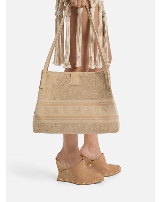Balmain Natural Small Release Tote Bag