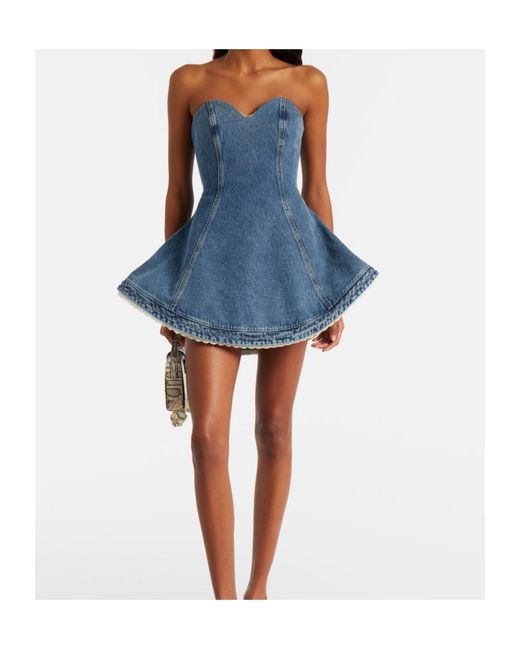 Magda Butrym Blue Denim Bustier Dress