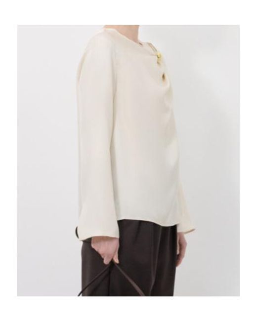 Loulou de Saison Natural Azae Draped Blouse