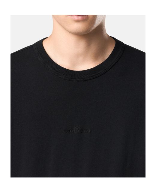 Stone Island Black Short-Sleeved Crewneck T-Shirt for men