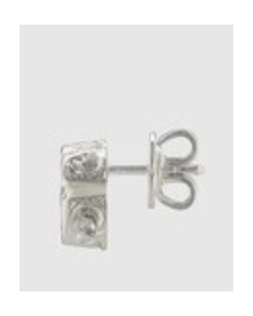 Gucci White Gg Marmont Stud Earrings