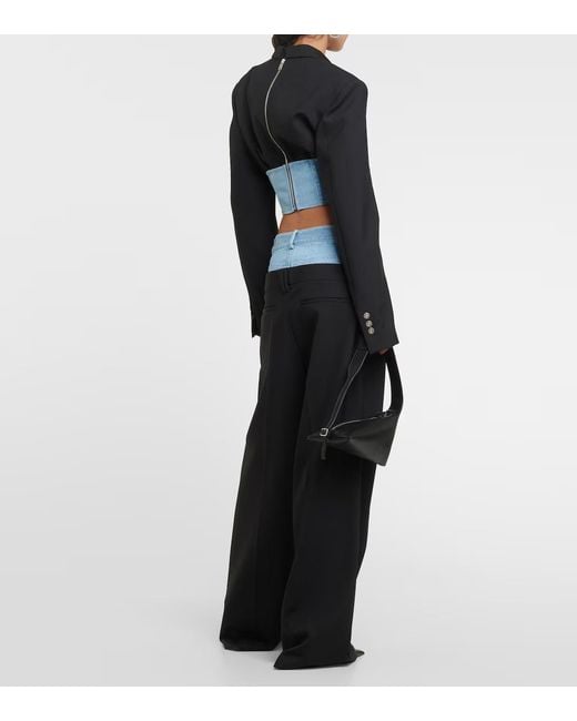 Dion Lee Black Cowboy-Cloth Patchwork Suit Jacket