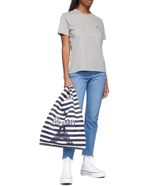 Maison Kitsuné Gray Fox Embroidery T-Shirt