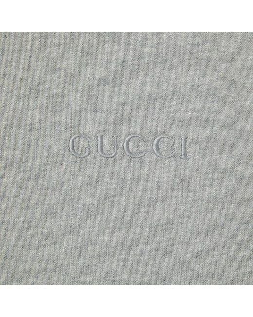 Gucci Gray Stripe Detailed Drawstring Hoodie for men
