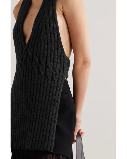 Proenza Schouler Black Backless Wool Blend Top