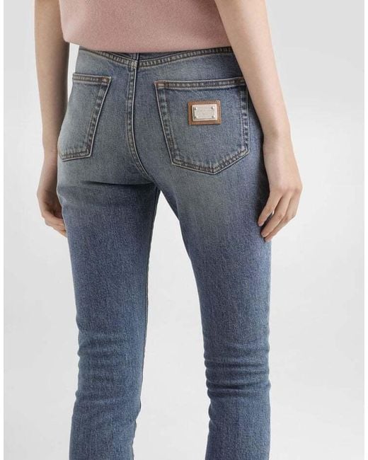 Dolce & Gabbana Blue Mid-Rise Skinny Jeans