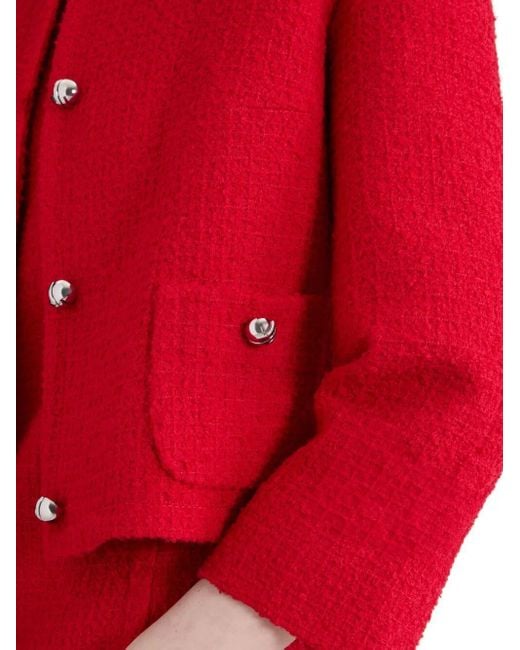 Patou Red No Collar Box Jacket