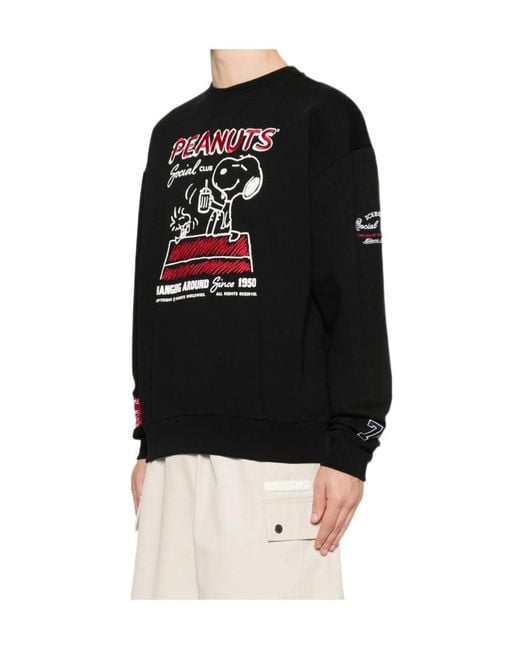 Iceberg Black Peanuts Graphic Crew-Neck Sweater for men
