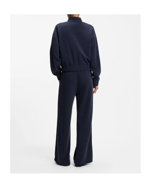 Boss Blue Relaxed-Fit Sweatshirt With Piping Details
