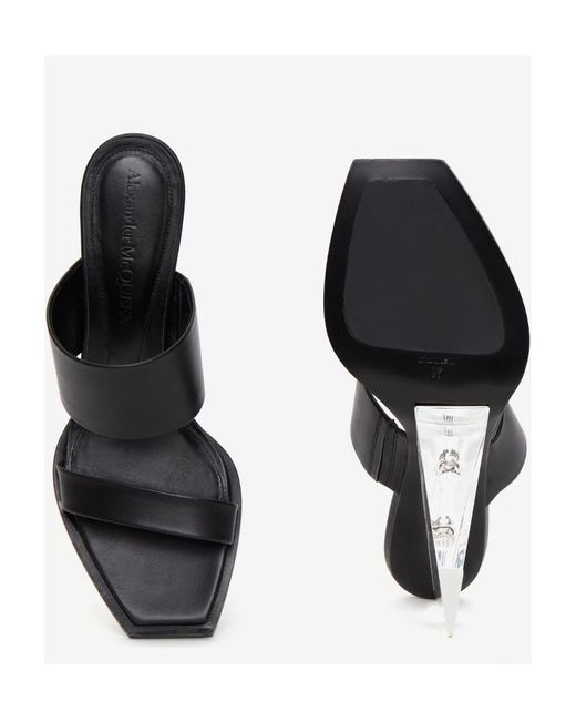 McQueen Black Platform Slip-On Mules