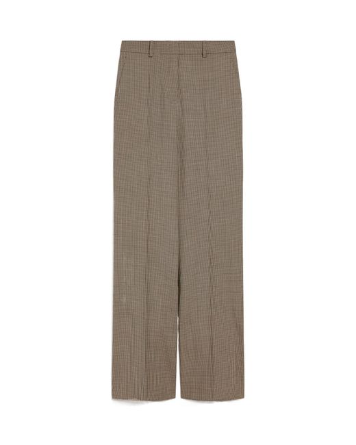 Sportmax Brown Checked Flared Pants