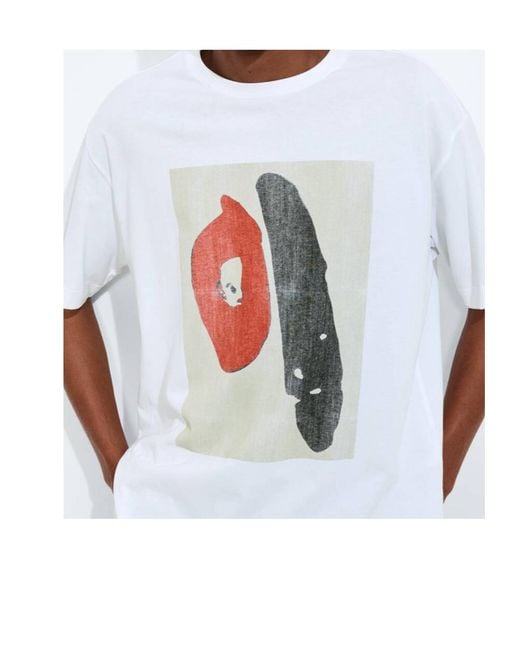 Bottega Veneta White Cotton Jersey Printed T-Shirt for men