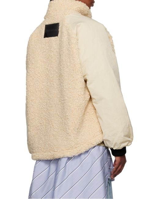 J.W. Anderson Natural Panelled Fleece Track Jacket