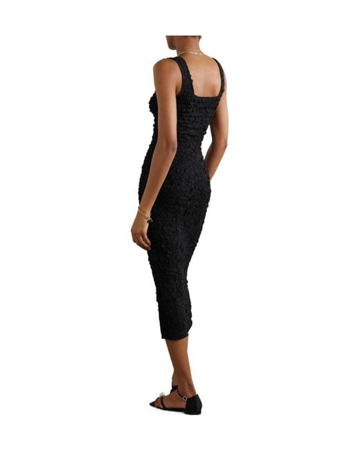 Mara Hoffman Black Textured Midi Dress