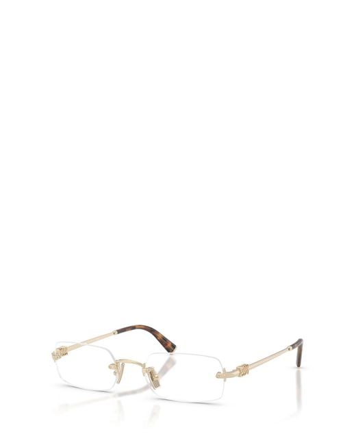 Miu Miu White Eyewear Rectangle Frame Glasses