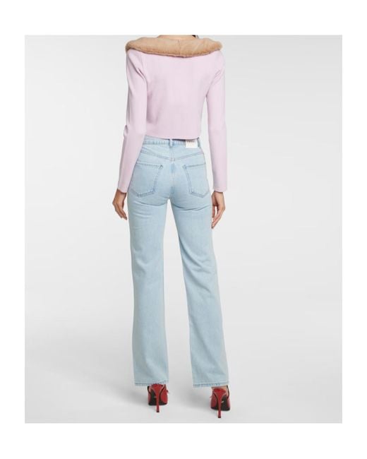 FRAME Gray Embellished High-Rise Jeans