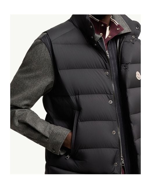 Moncler Black Tibb Zip-Up Padded Vest for men