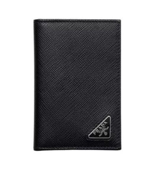 Prada Black Logo Card Holder for men