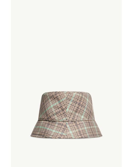 Moncler White Checked Bucket Hat
